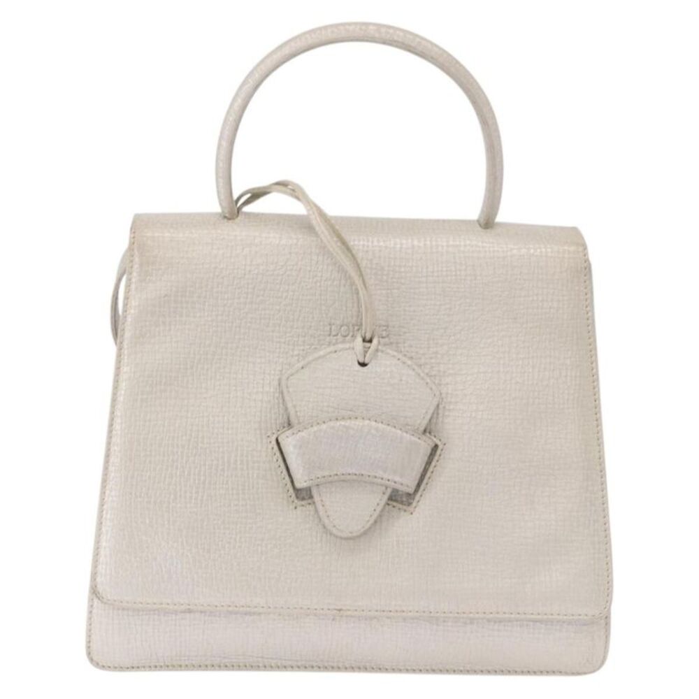 Loewe Barcelona Top Handle Leather Silver Leather Handbag